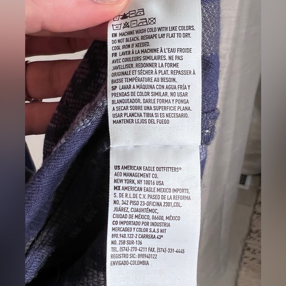 American Eagle | Blue Geometric Aztec Pattern Blazer Cardigan Jacket - Picture 4 of 9